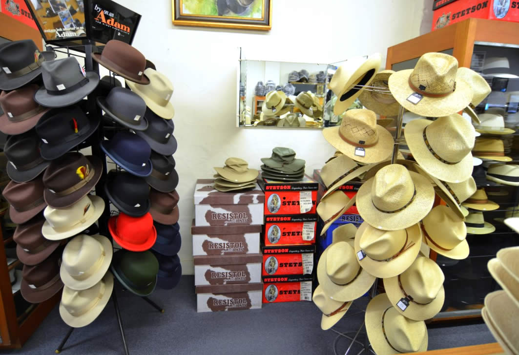 Different hats on display - cowboy's hat in Albuquerque, NM