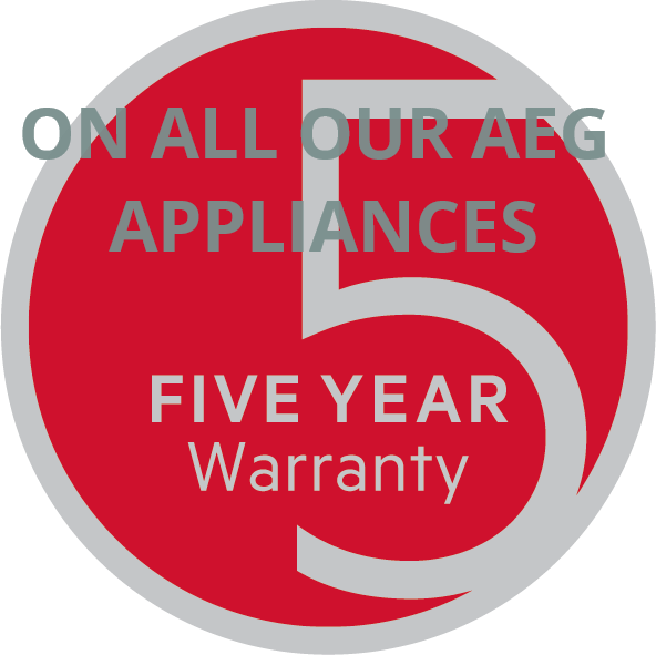 5 Year Warranty on all our AEG Appliances