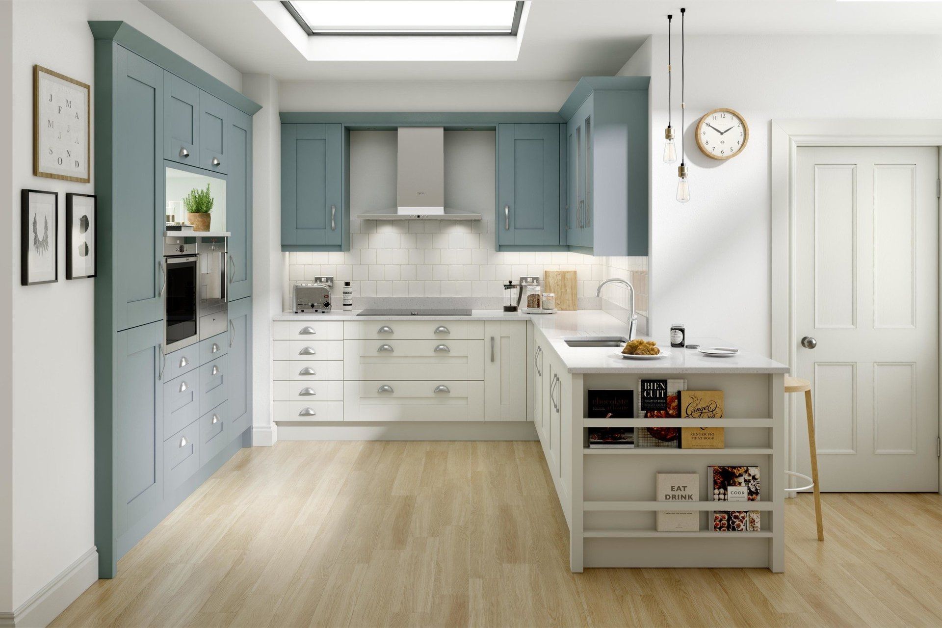 kitchen with grey walls