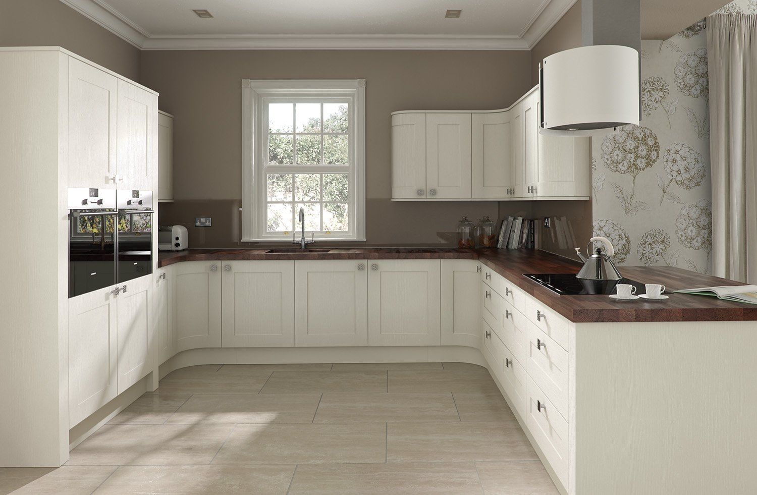 Kitchen with white cabinates
