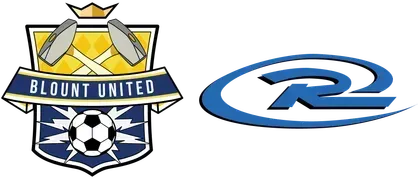 Logos for Blount United soccer club and an