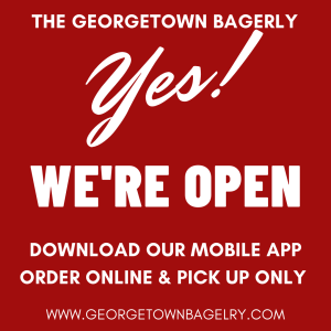 Mobile app and order online banner — Bethesda, MD — Georgetown Bagelry