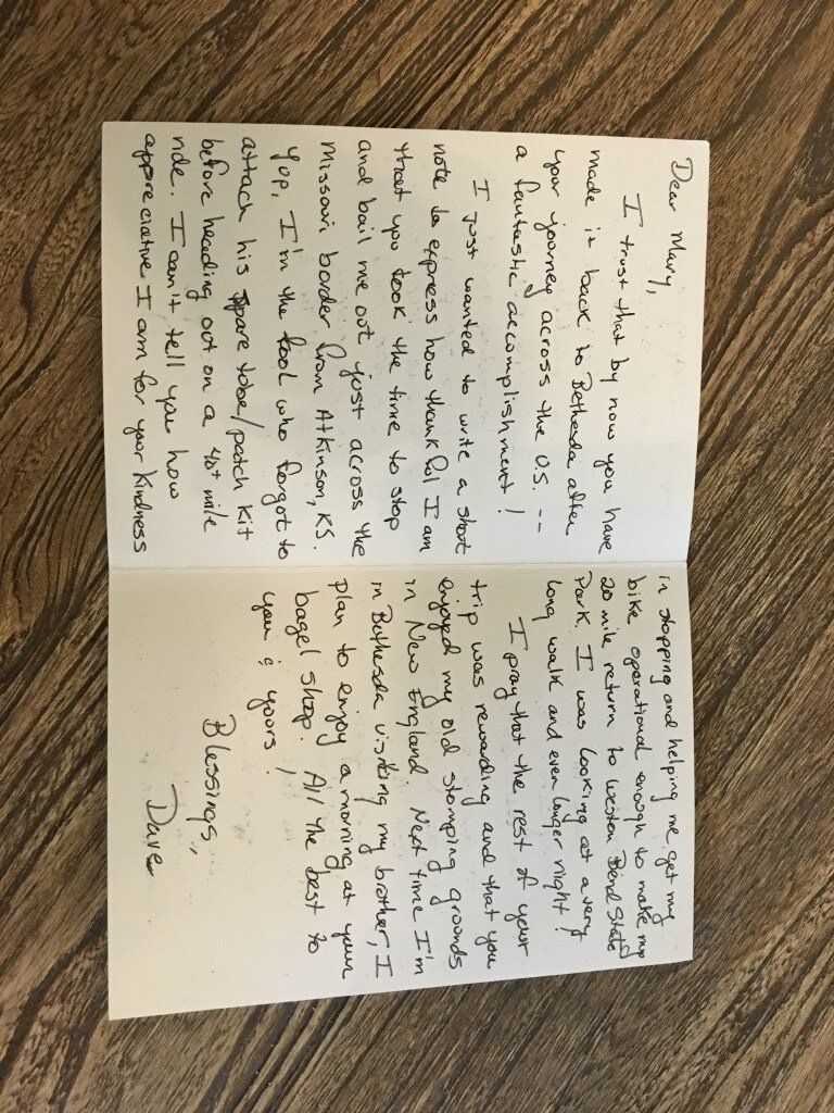 Long handwritten letter — Bethesda, MD — Georgetown Bagelry