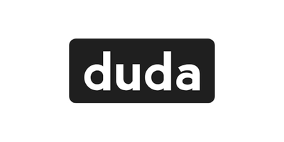 The Duda logo: the word "duda" in white, lowercase, sans-serif letters centered inside a black rounded rectangle.