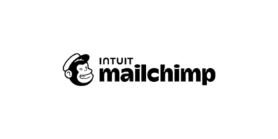 The Intuit Mailchimp logo featuring a cartoon chimpanzee mascot next to the company name in black text on a white background.