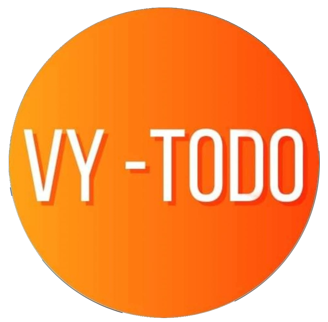 Un círculo naranja con la palabra vy-todo escrita en él