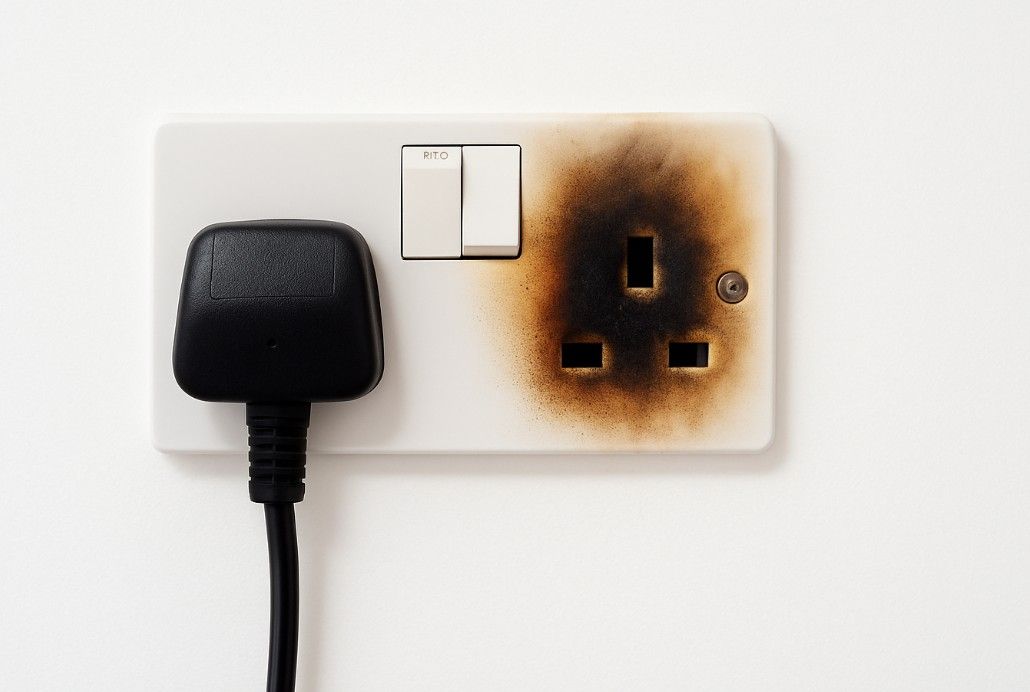 Derbyshire Electrical Specialists about to check a socket with electrical burning at a  property in Derby