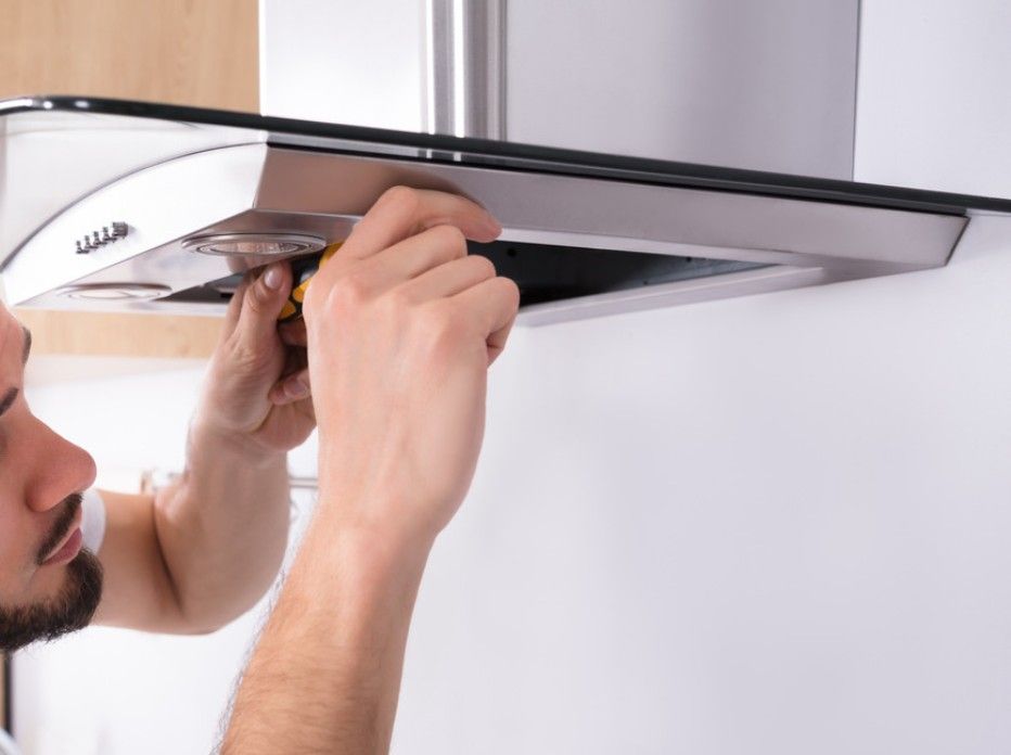 Derbyshire Electrical Specialists fitting a kitchen extractor hood n Derby