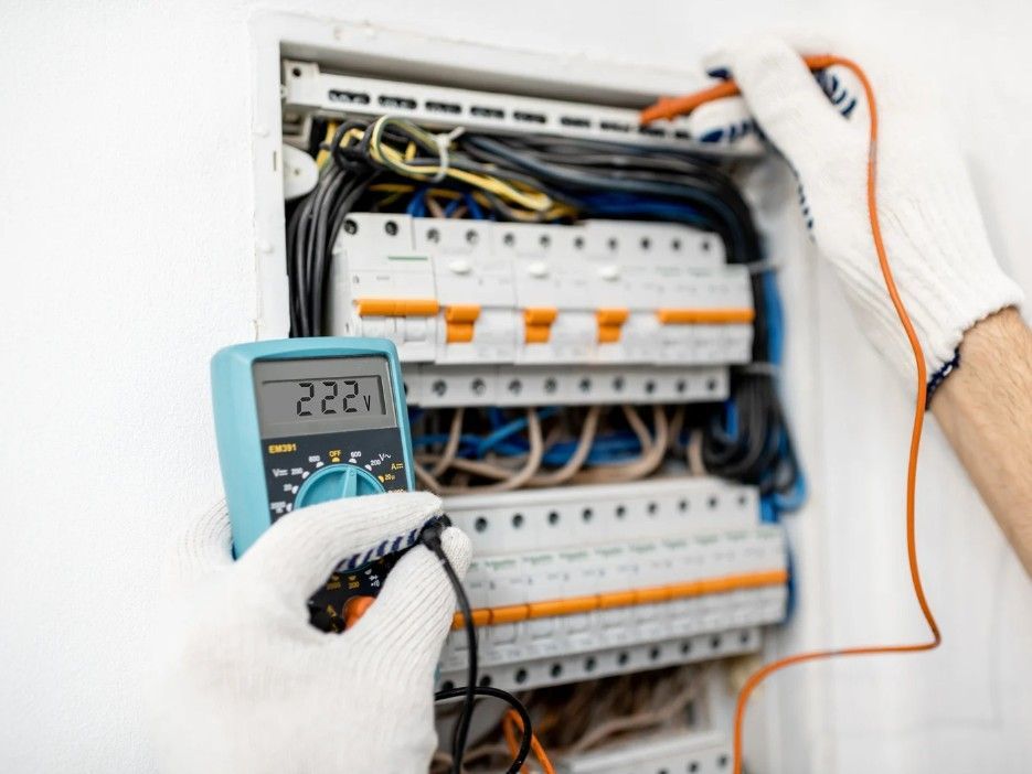 Derbyshire Electrical Specialists inspecting the consumer unit for a landlord in Derby