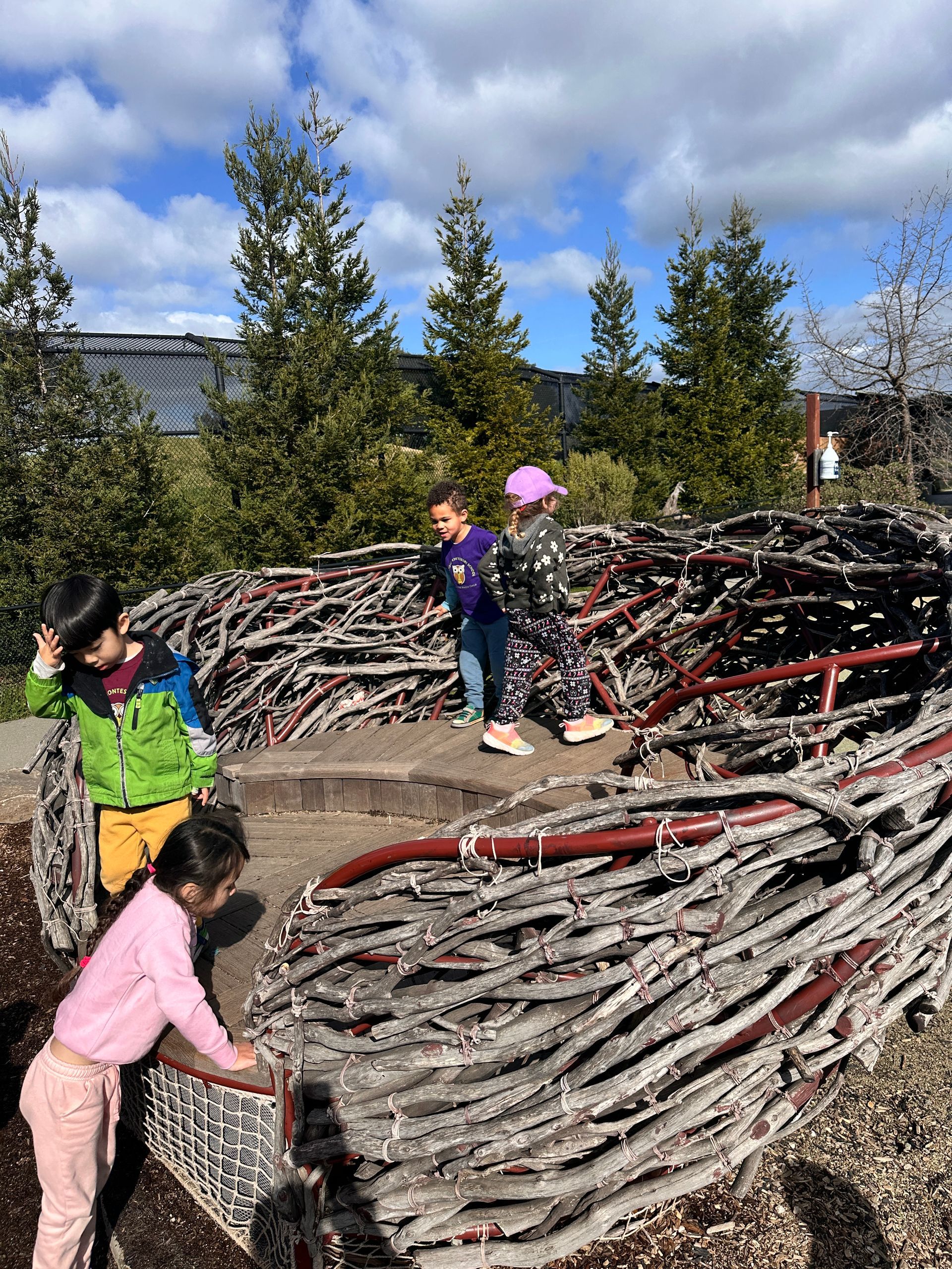 A group of Montessori child learning at the Oakland Zoo