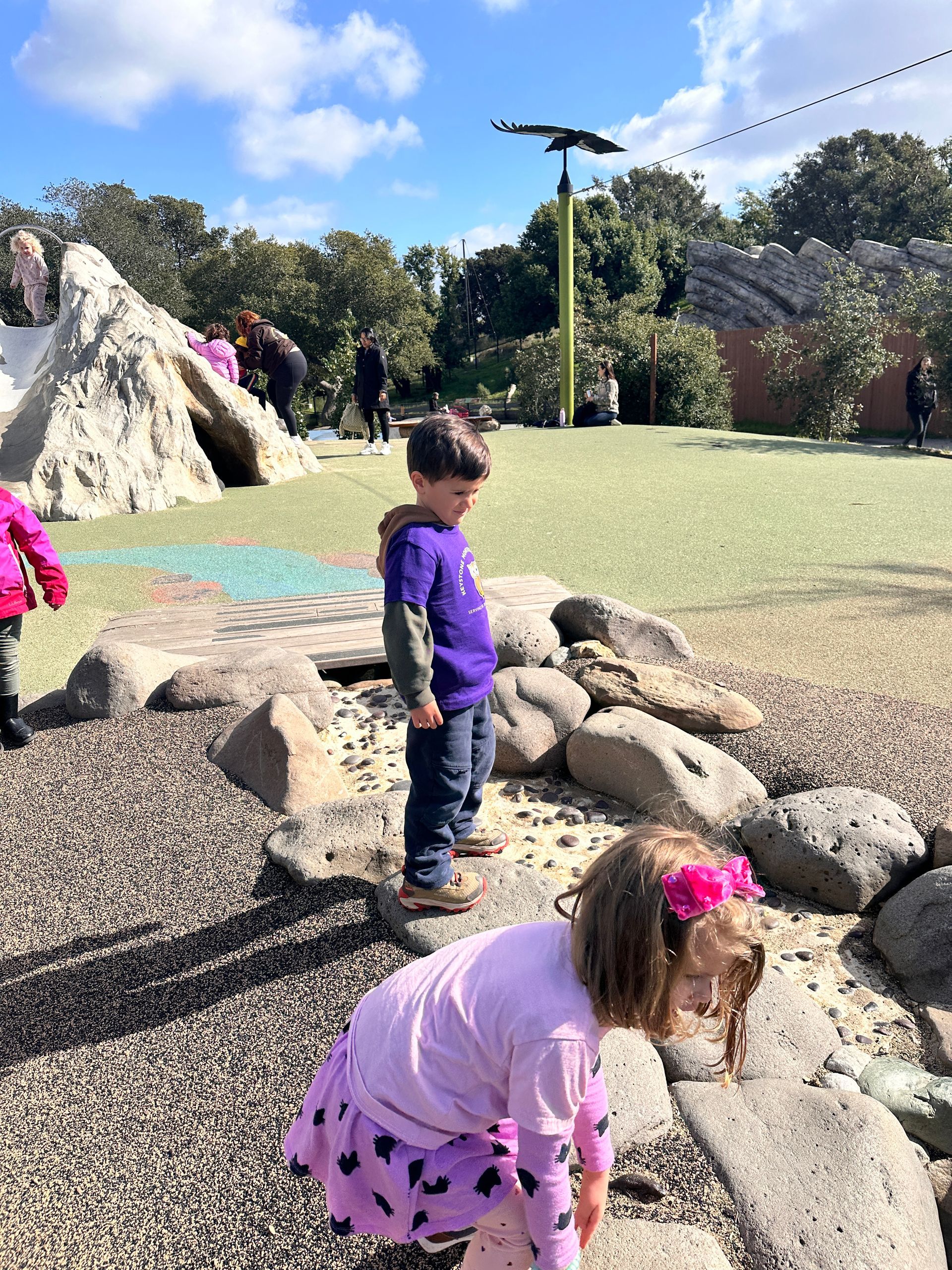 A group of Montessori child playing at the Oakland Zoo