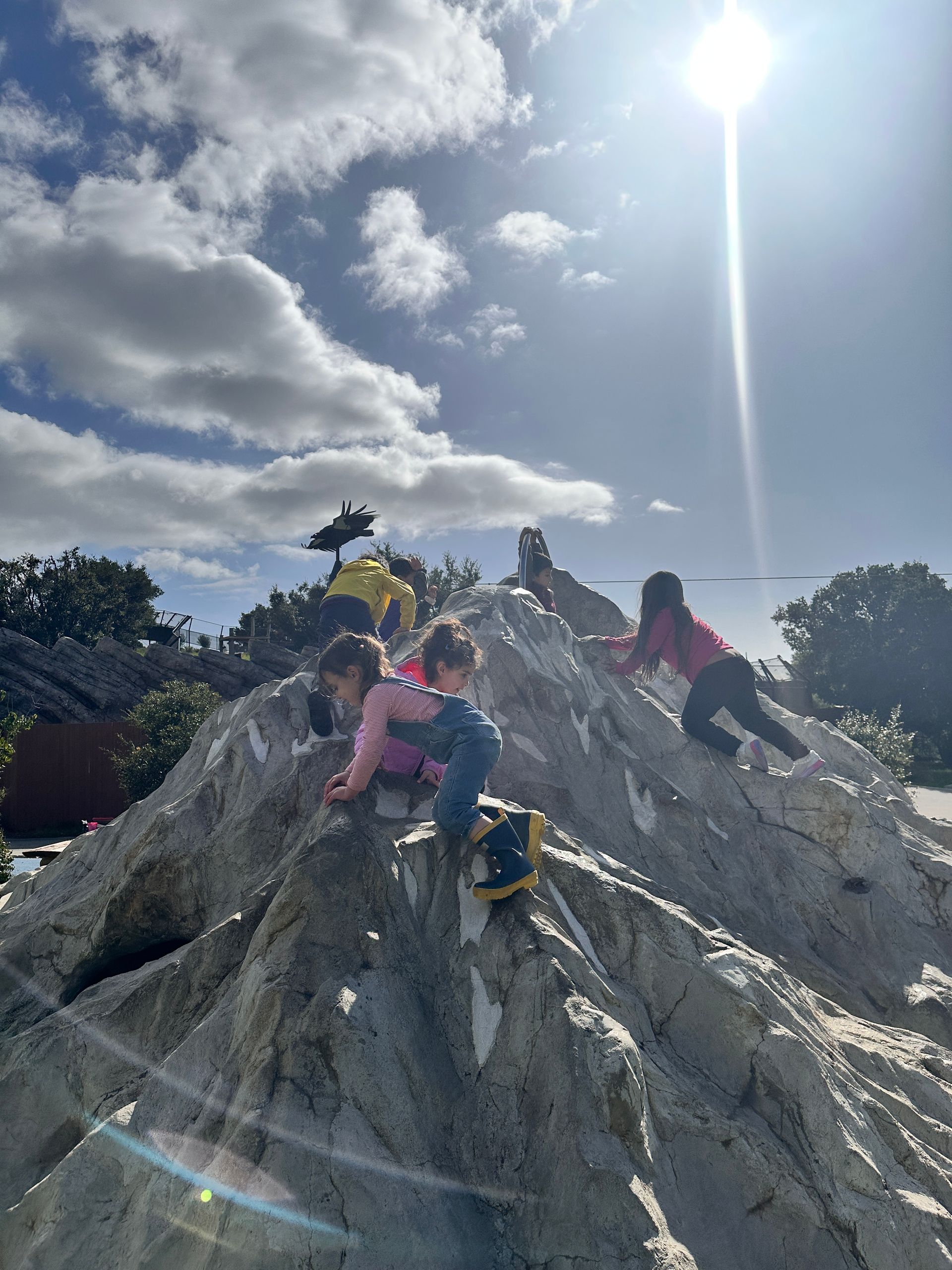 A group of Montessori child playing at the Oakland Zoo