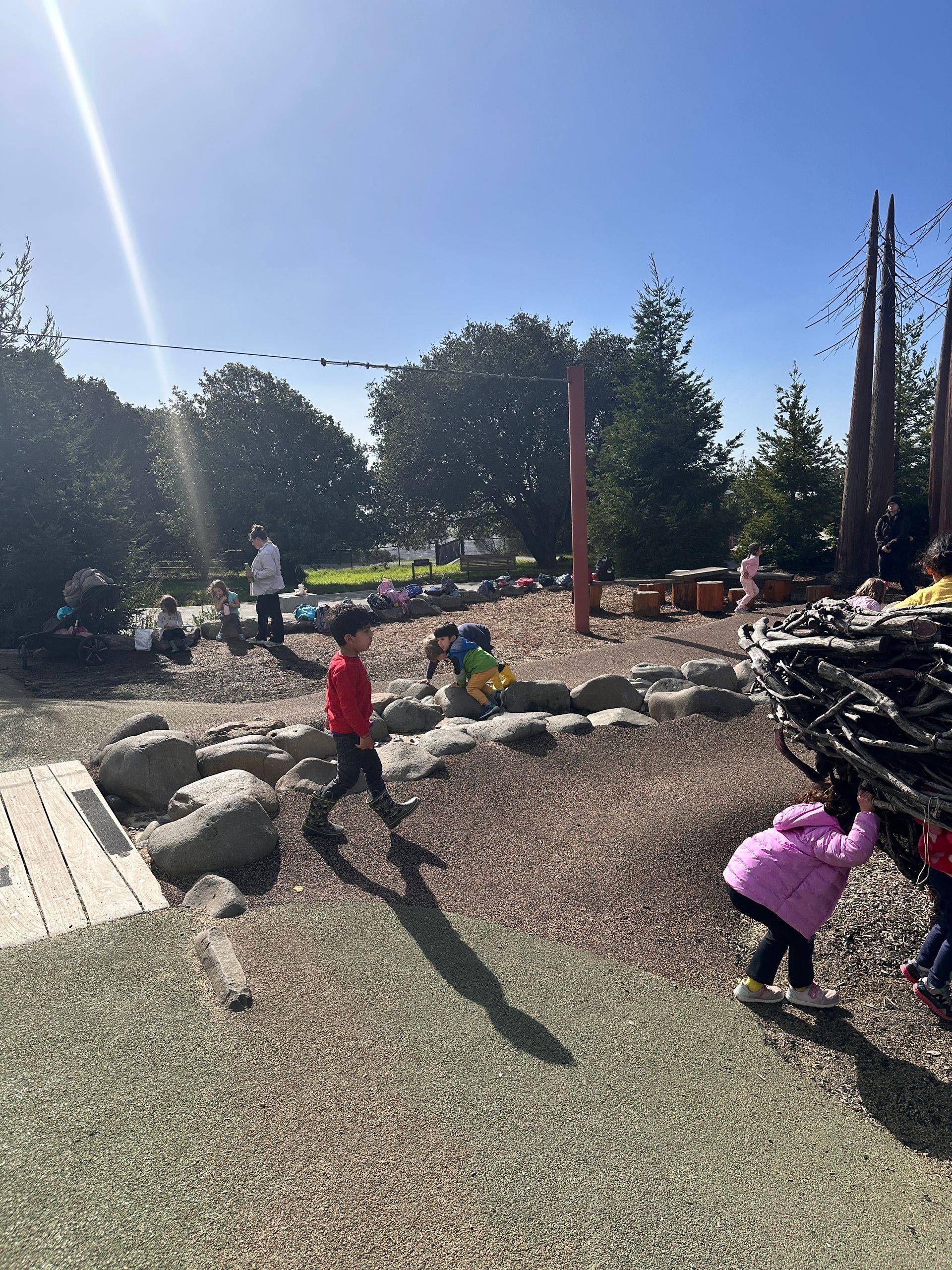 A group of Montessori child learning at the Oakland Zoo