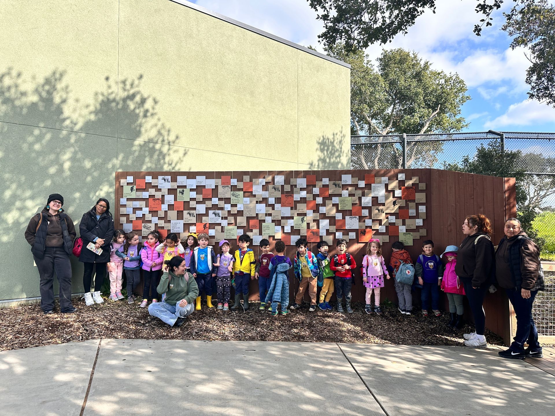 A group of Montessori child and Montessori guides at the Oakland Zoo