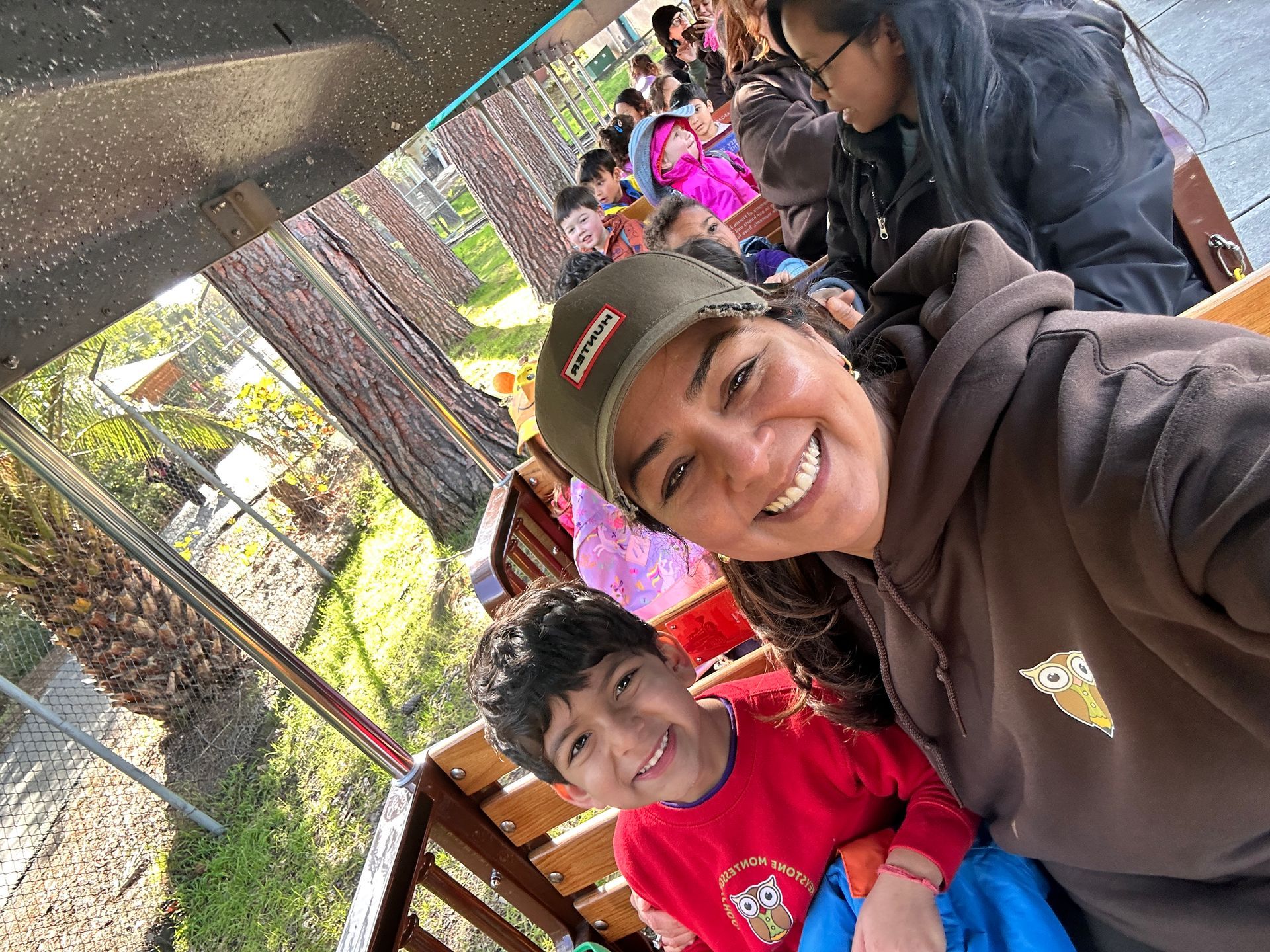 A group of Montessori child and Montessori guides at the Oakland Zoo