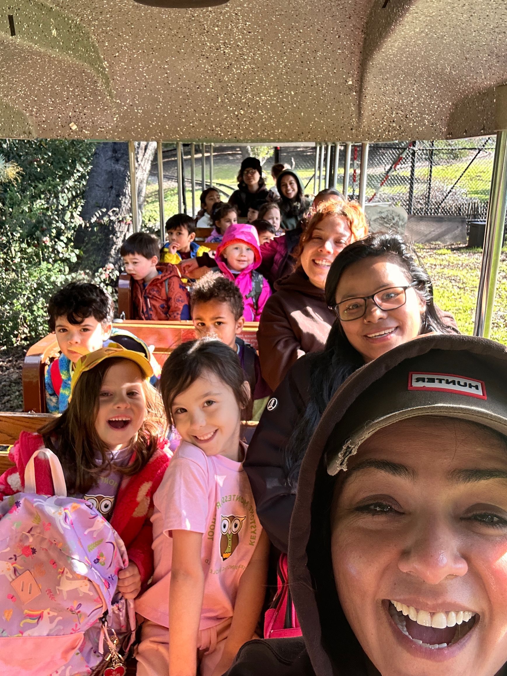 A group of Montessori child and Montessori guides at the Oakland Zoo