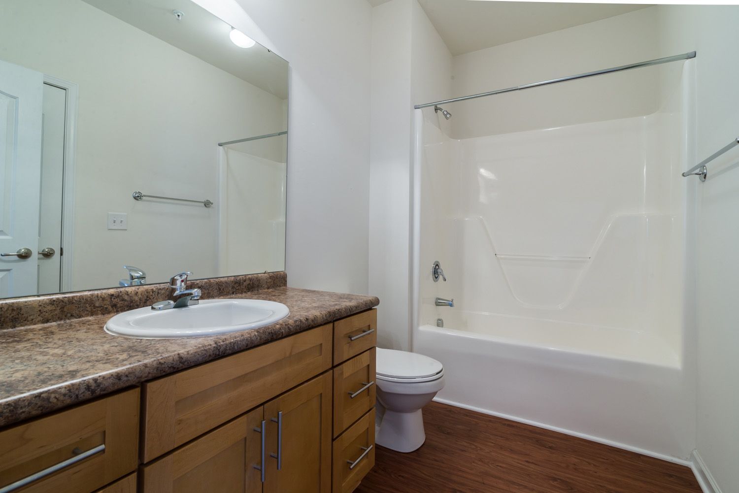 Modern bathroom with sink and shower