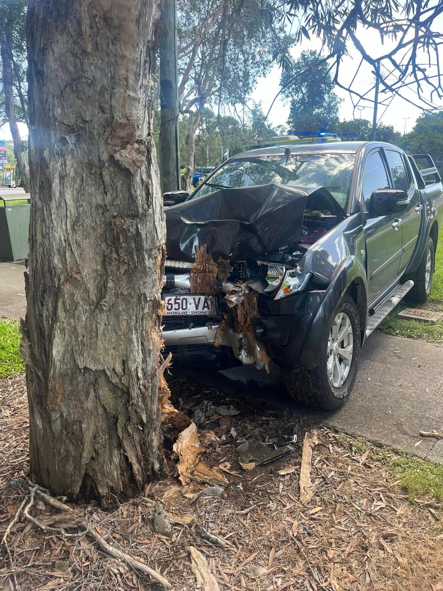 Black SUV With Front-end Crash Damage — A B & Forge Towing In North Lakes, QLD