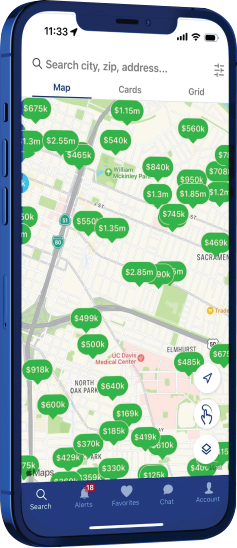 Phone with Map of Home Prices | Buy a House in East Sac with Rich Cazneaux Real Estate Group