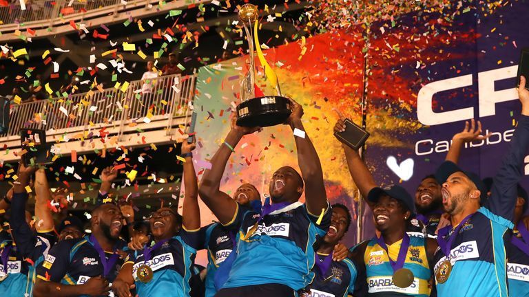The St Lucia Kings lift the trophy 2024