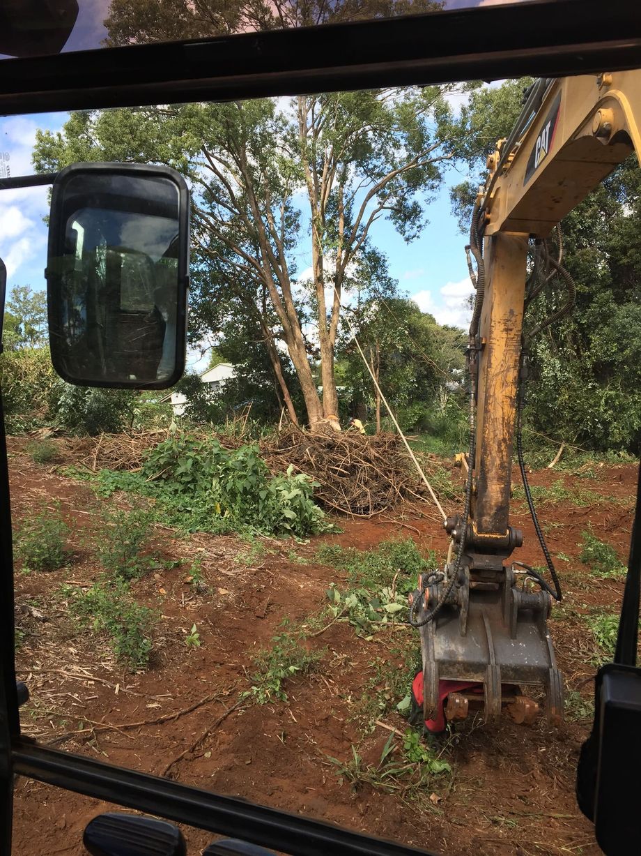 View From the Cab of an Excavator — Hinterland Property Services in Coopers Shoot, NSW
