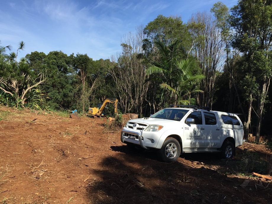 Work Vehicle Parked on the Work Site — Hinterland Property Services in Coopers Shoot, NSW