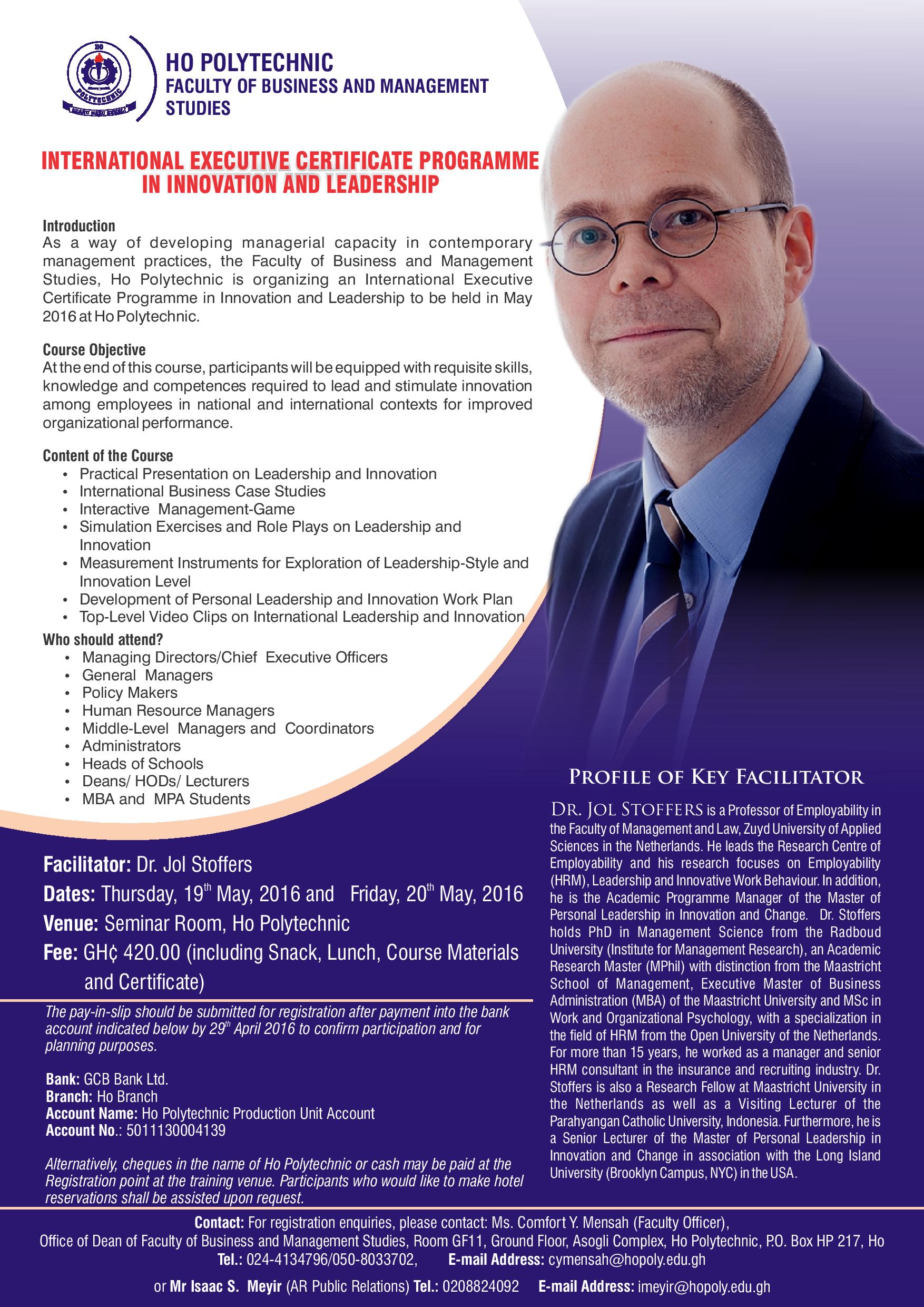 Poster: Keynote speaker Ghana International Conference