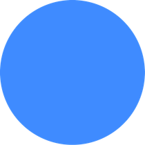 a blue circle is on a white background