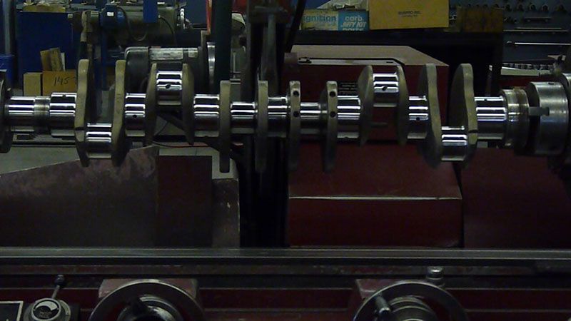 a close up of a crankshaft in a factory