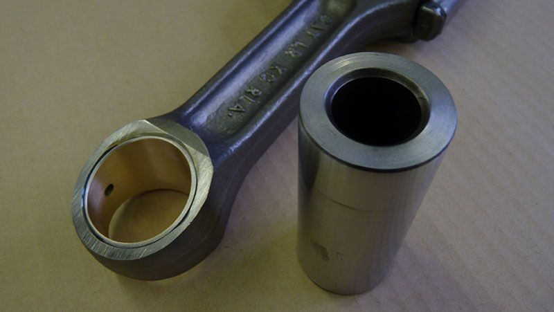 a close up of a metal object on a table .