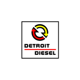 the detroit diesel logo is a red , yellow and black circle with an arrow in the middle .