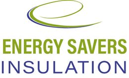A green and blue logo for energy savers insulation