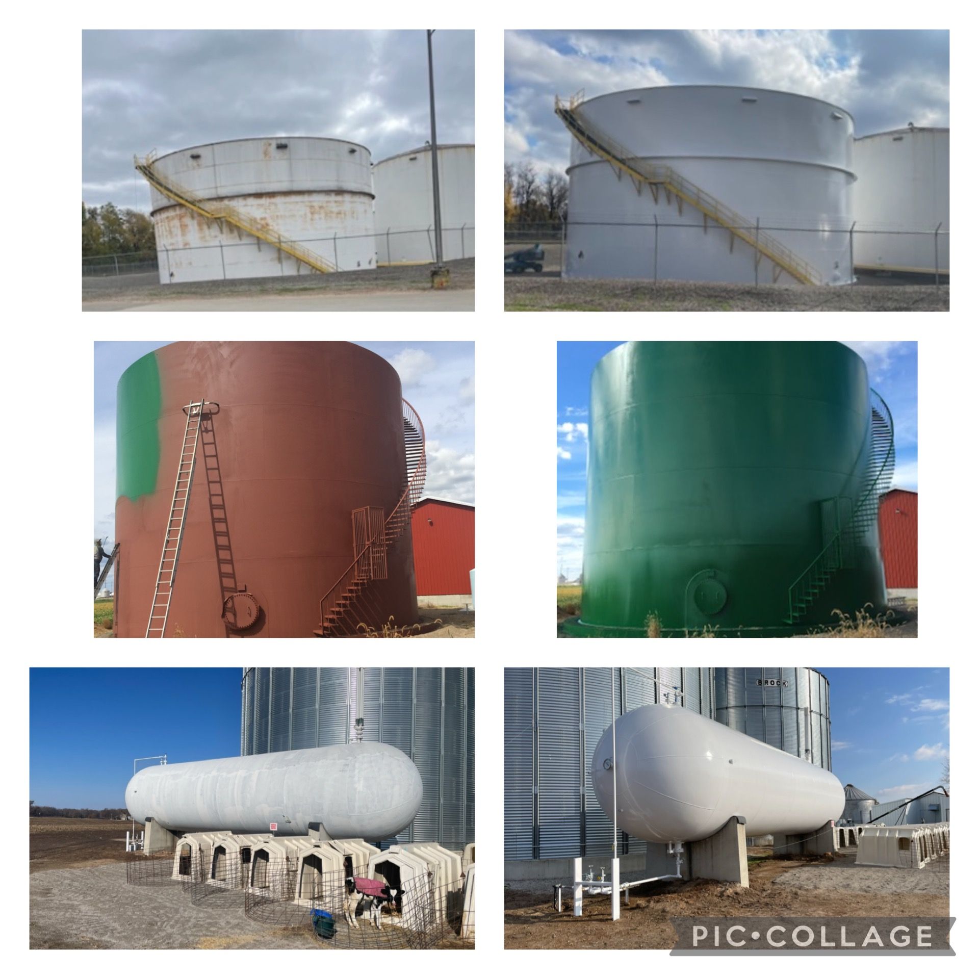 A collage of pictures of different types of tanks