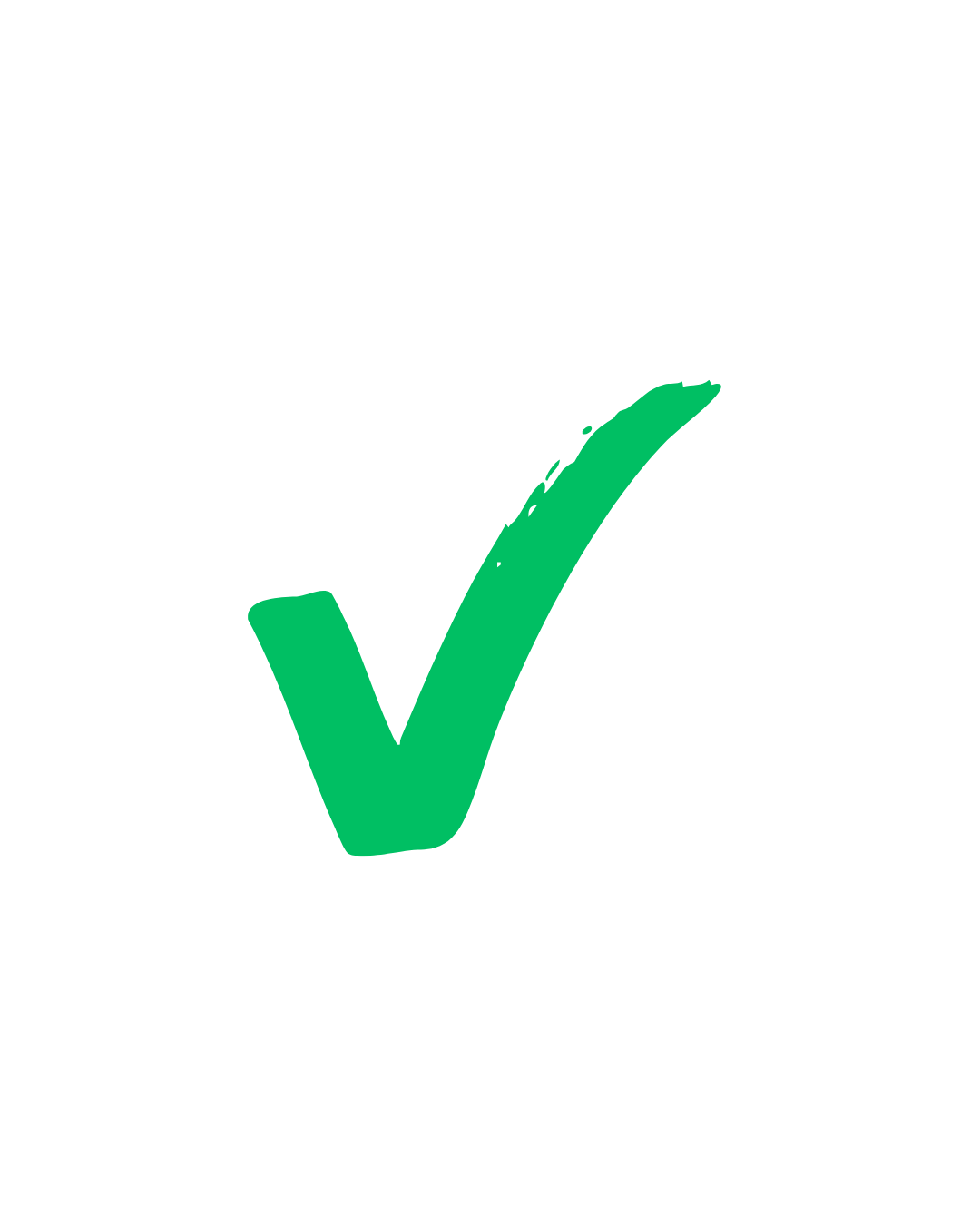 Green checkmark on a white background
