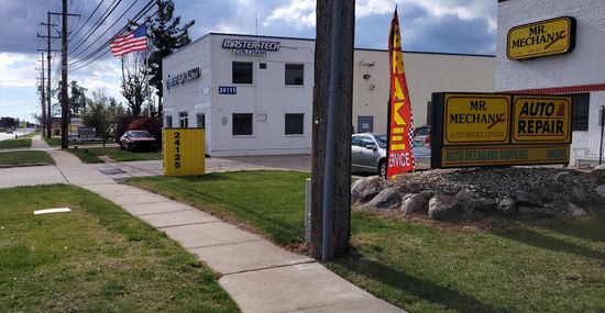 Shop Front in Winter | Mr Mechanic Auto Service Center