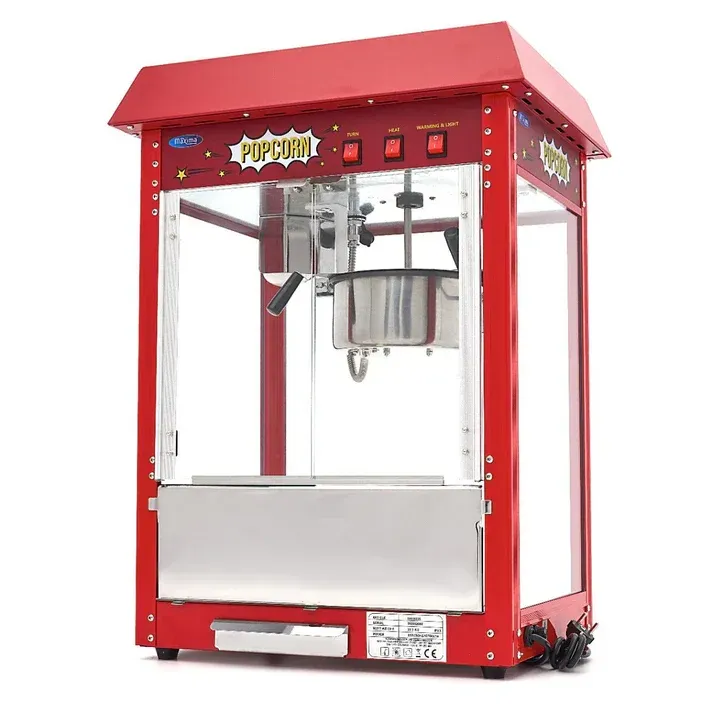 Funfoodmachine met vers popcorn voor kinderfeestjes, feesten en bedrijfsevenementen