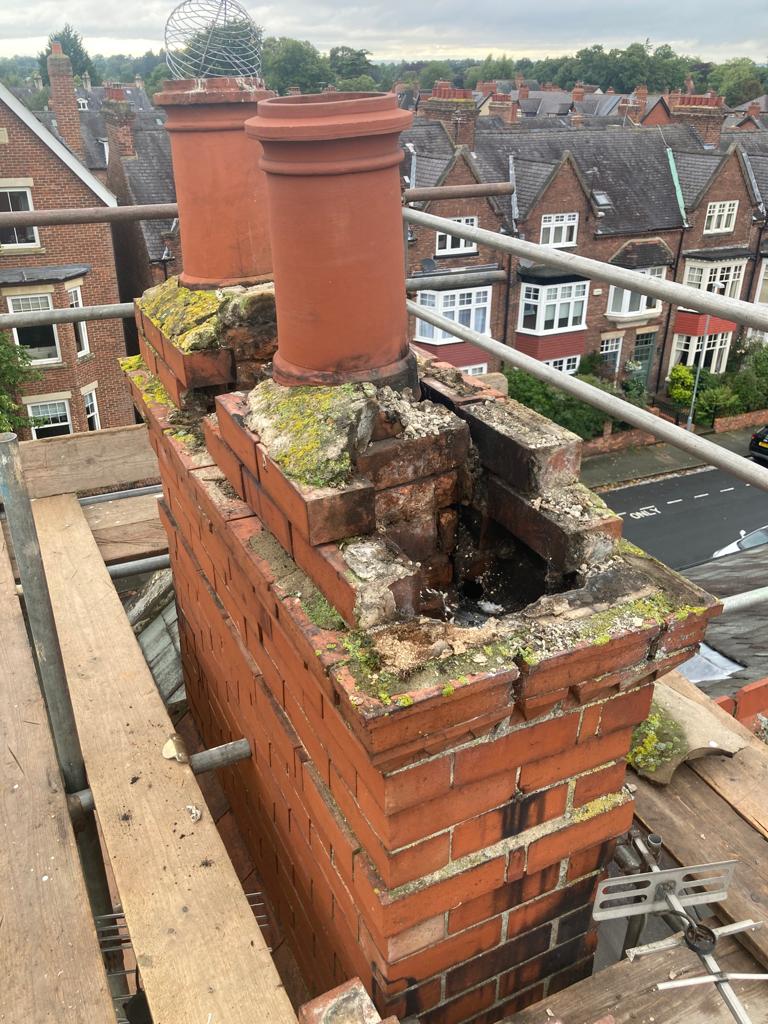 Chimney repairs by Darlington roofing contractors Masterhouse Services Limited