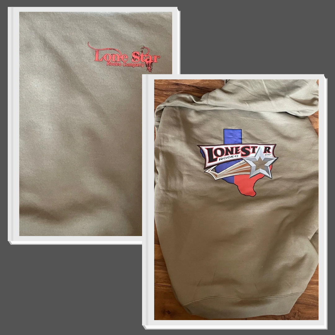 A man wearing a cowboy hat and a sweatshirt that says legendary