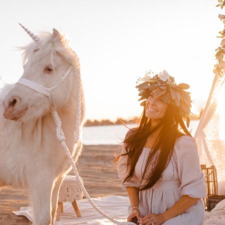Live Unicorn Photoshoot at Fiesta Island San Diego - A magical unicorn photoshoot at the beach