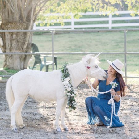A professional photoshoot with a live unicorn in san diego