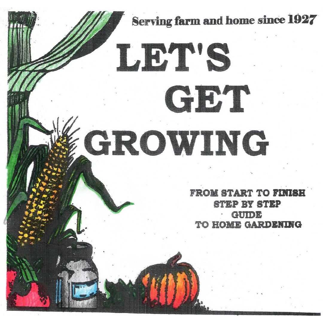 Ad for home gardening, includes corn, pumpkin, and a jar, with the text 