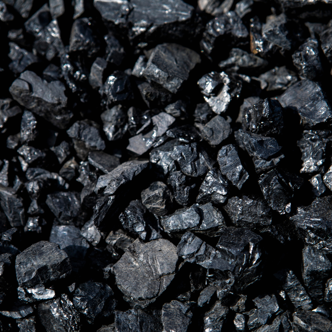 Pile of black, shiny coal chunks.
