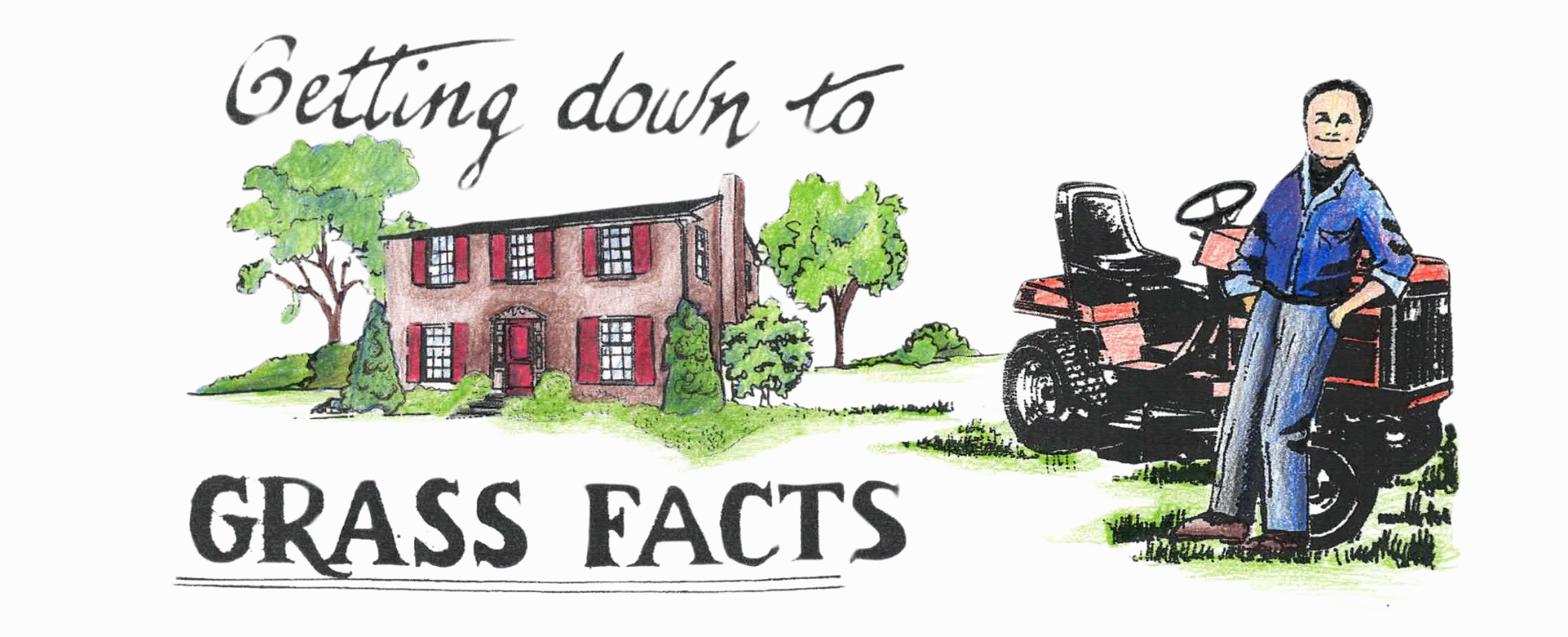 Illustration of a man leaning on a tractor; a house and trees are in the background. Text reads 