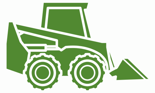 Green skid steer loader icon in green