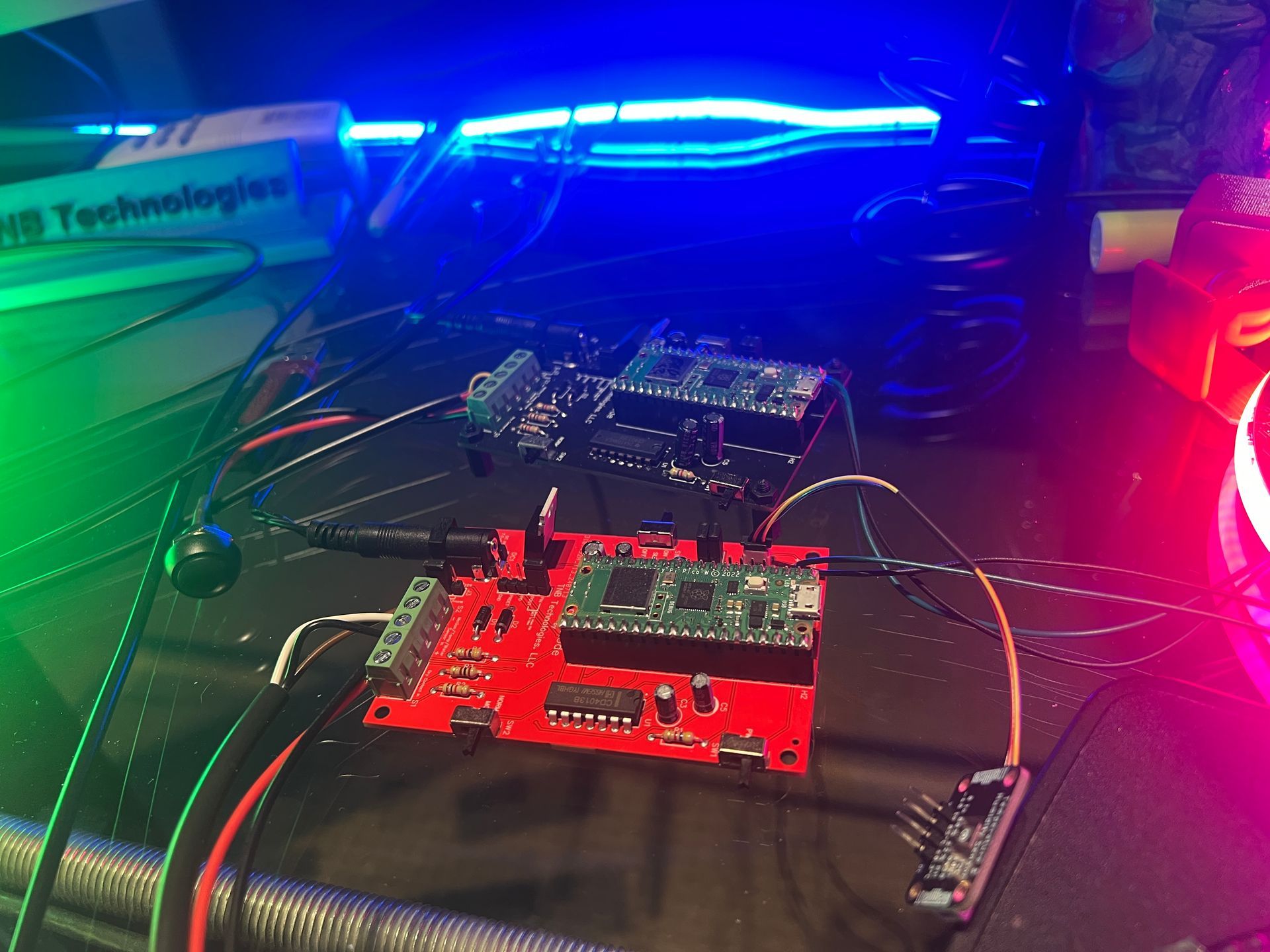 two SensorNode boards in operation