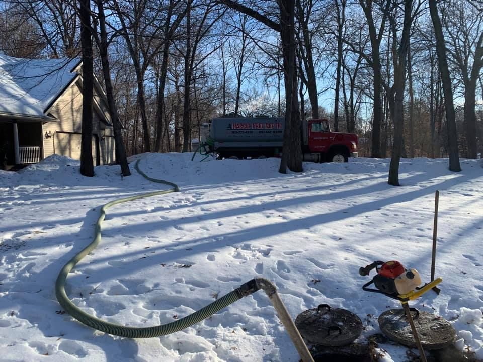 Septic Tank is in the Snow in Front of a House — North Branch, MN — Hassle Free Septic