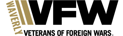 The logo for veterans of foreign wars is black and gold.