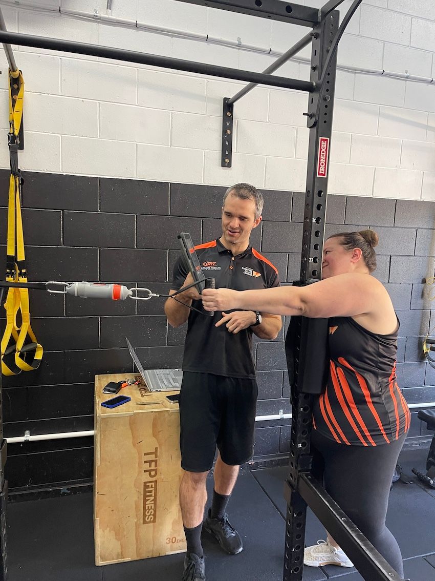 Trainer With Client For Phiysiotherapy — Ultimate Results Training in Aitkenvale, QLD