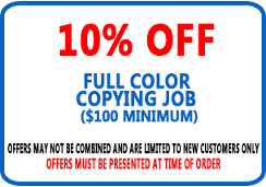 Full Color Copying Job Coupon