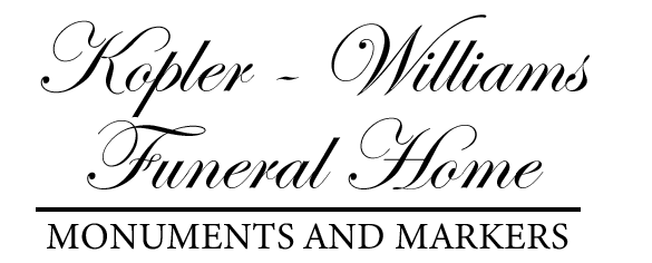 Logo for Kopler-Williams Funeral Home, with text reading 